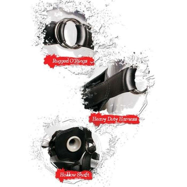 Strap-on cavo in gomma 12 pollici con imbracatura in pelle